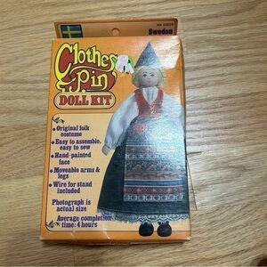 Vintage Clothes Pin Doll Kit NEW Sweden Craft International Play